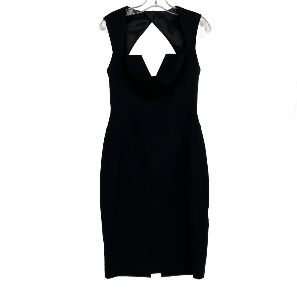 Black Halo Black Cap Sleeve Pencil Midi Dress | Womens 6